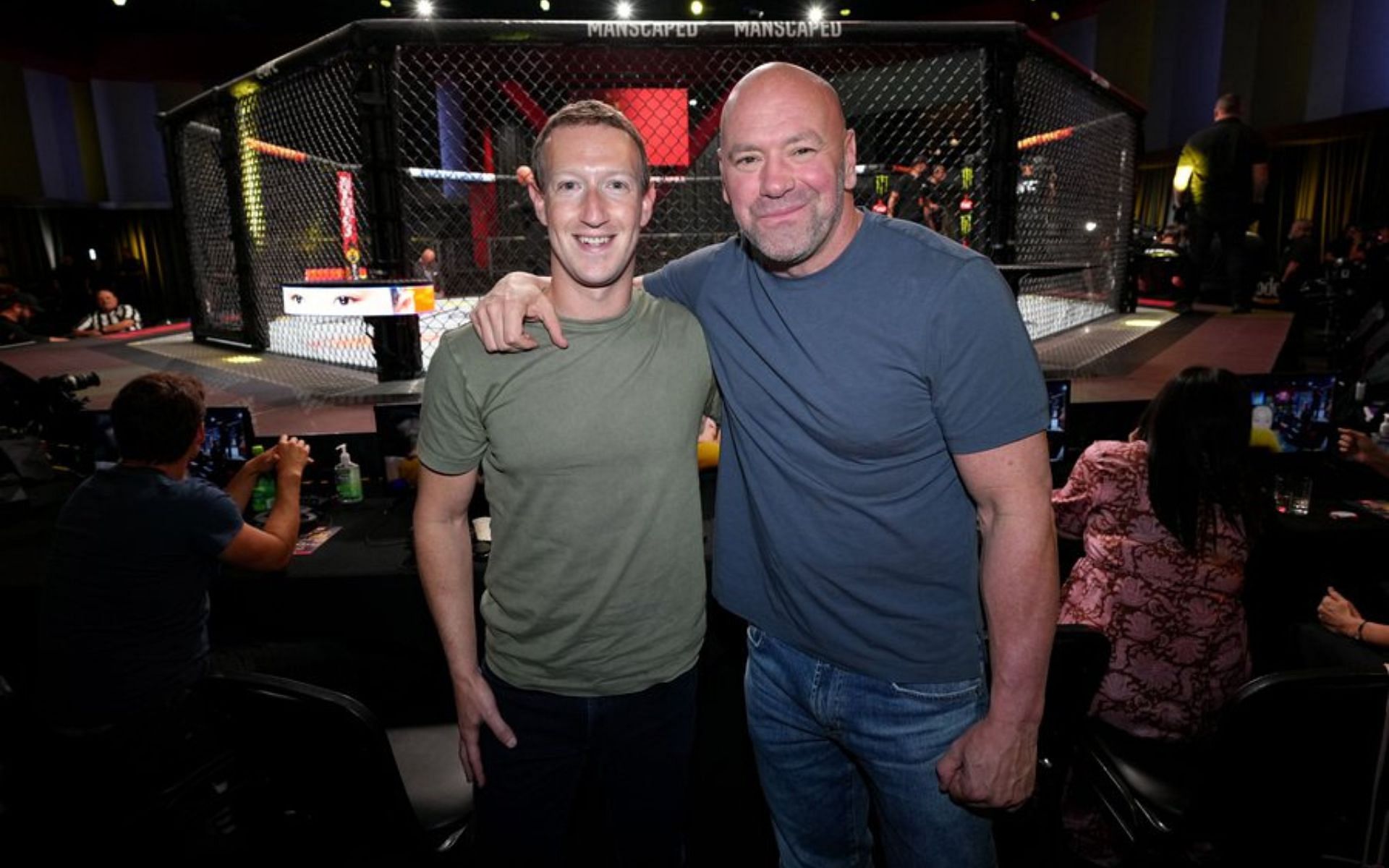 Mark Zuckerberg (left) and Dana White (right) (Image credits @MMAFighting on Twitter)
