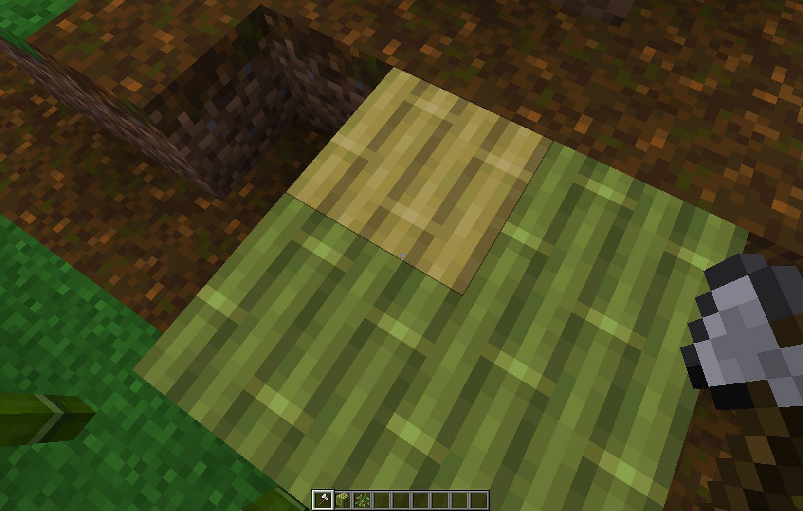 Use an axe on a bamboo block to get striped bamboo (Image via Mojang)
