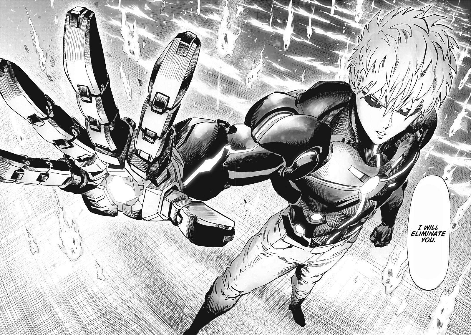 Genos as seen in One Punch Man chapter 185 (Image via Shueisha)