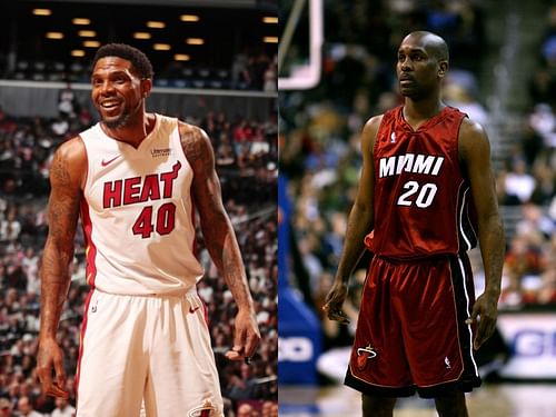 Miami Heat veteran forward Udonis Haslem and former Heat guard Gary Payton