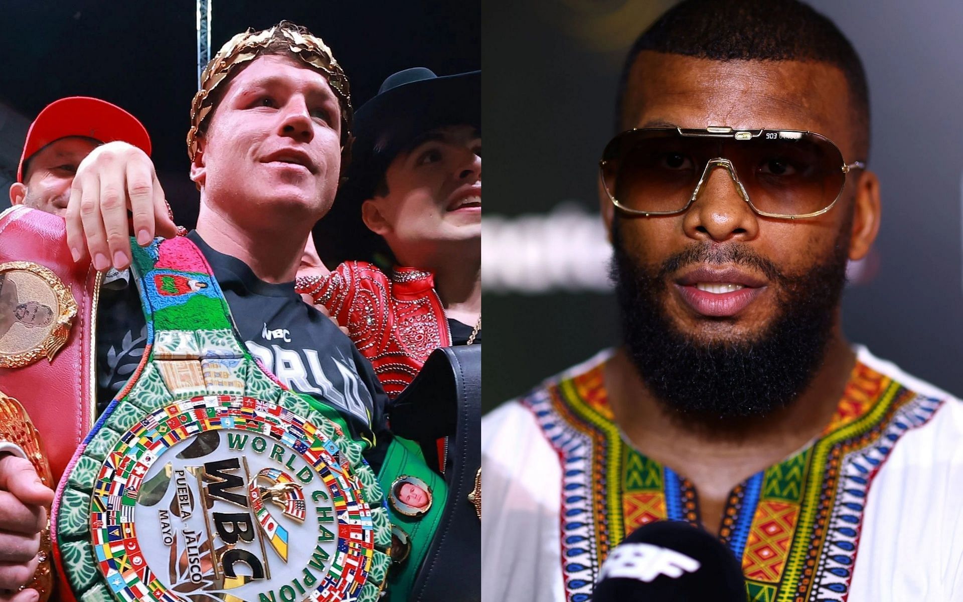 Canelo Alvarez (L), and Badou Jack (R).