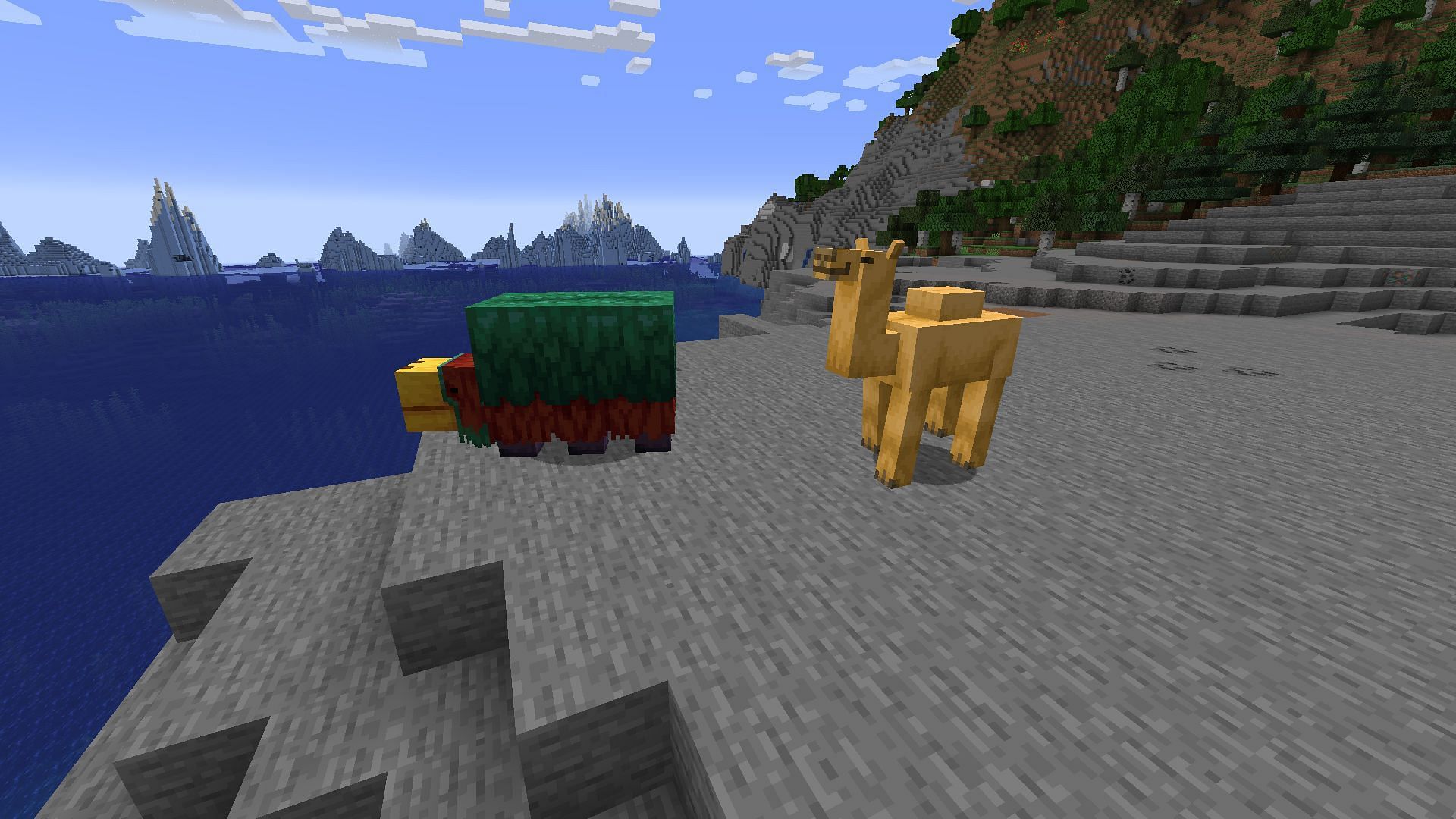 The sniffer and camel are the latest mobs to come to Minecraft in the 1.20 update (Image via Mojang)