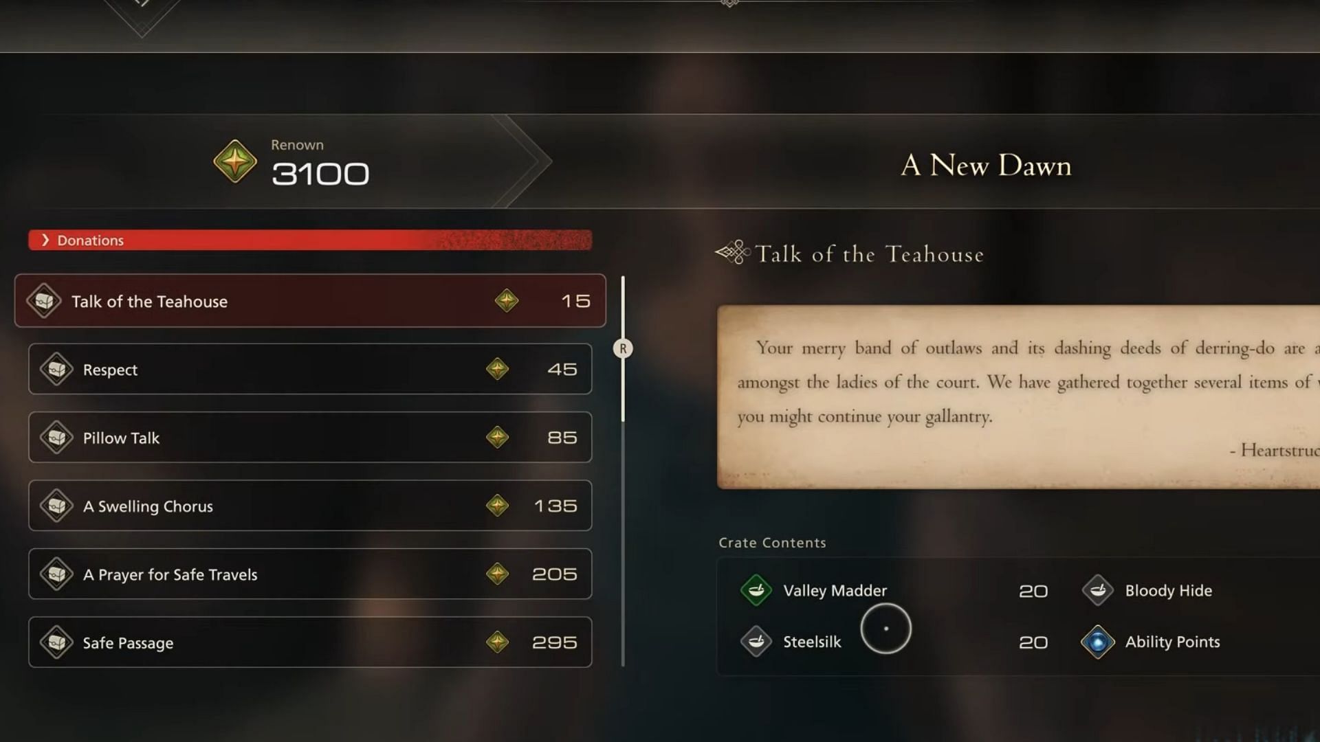 You can claim items using Renown (Image via Square Enix)