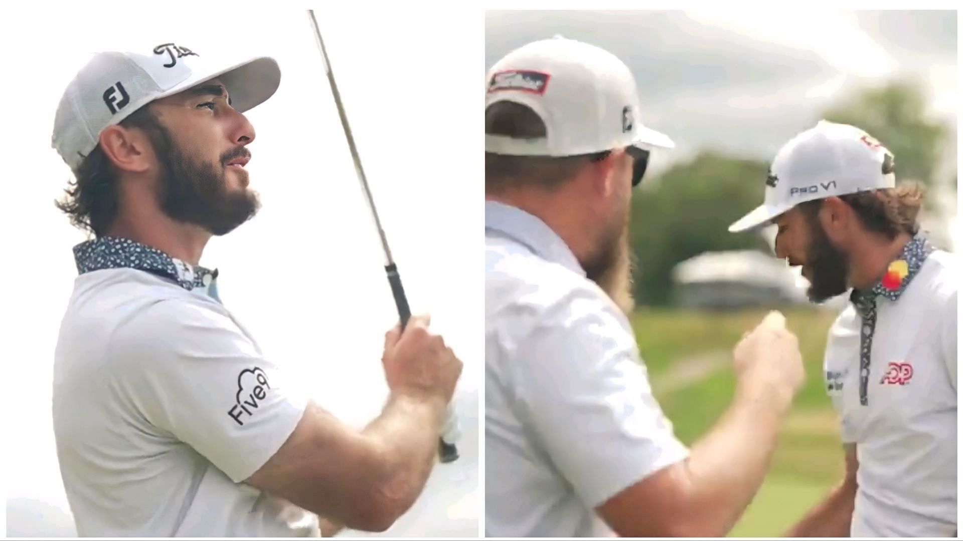 Max Homa and his caddie Joe Greiner (via Twitter/@TravelersChamp)