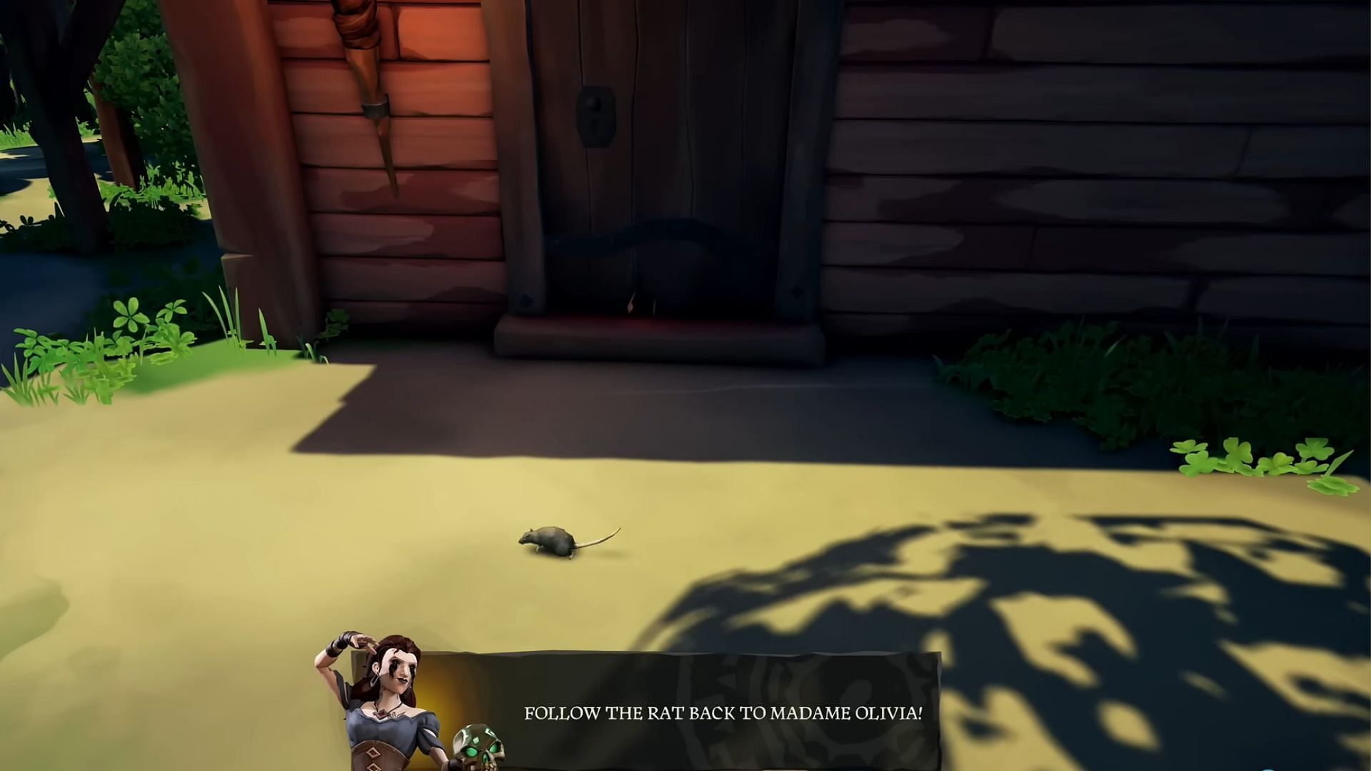 You must follow this rat back towards Madame Olivia (Image via Sea of Thieves)