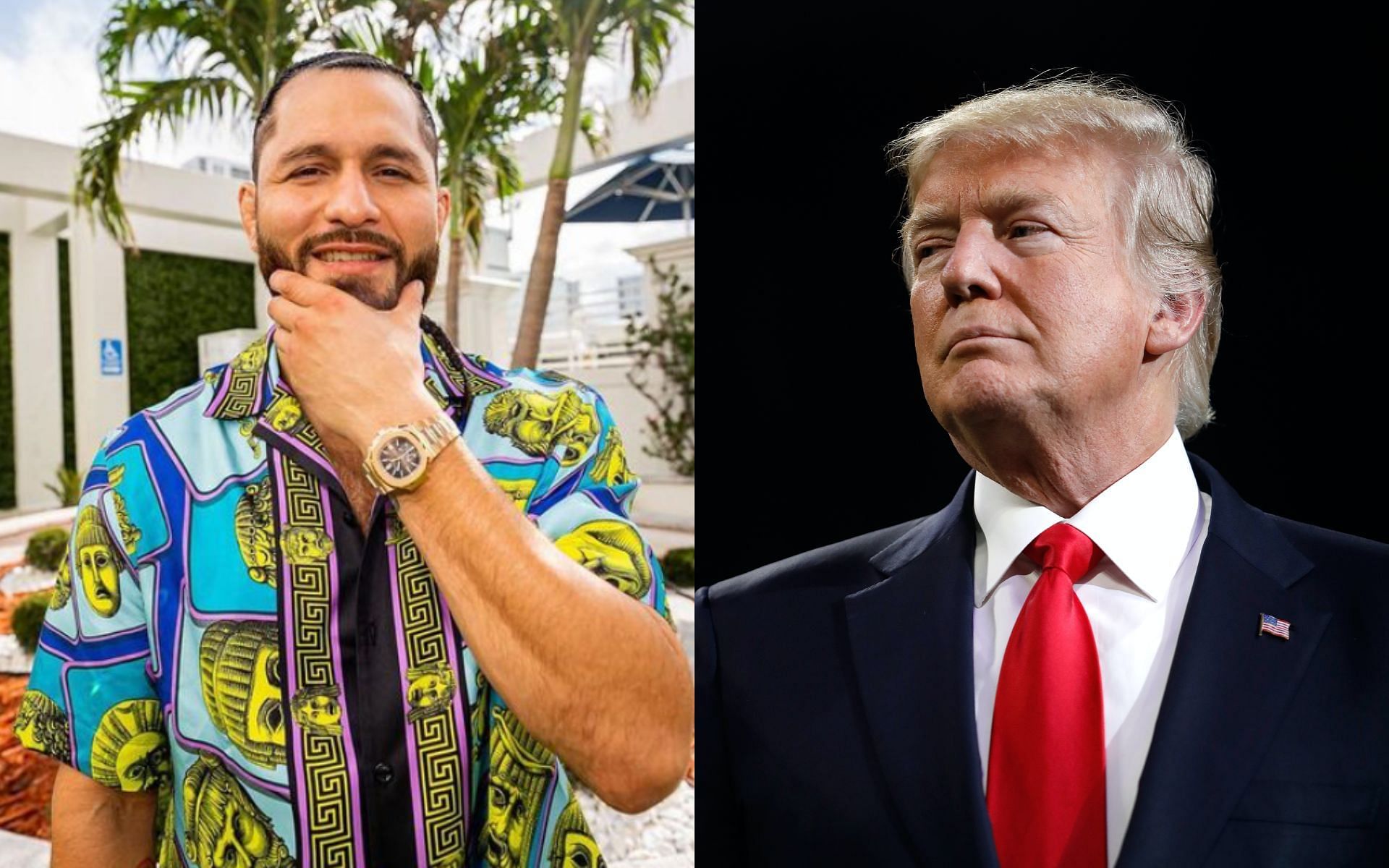 Jorge Masvidal (left) and DOnald Trump (right) [Image credits: Getty Images and @gamebredfighter on Instagram]