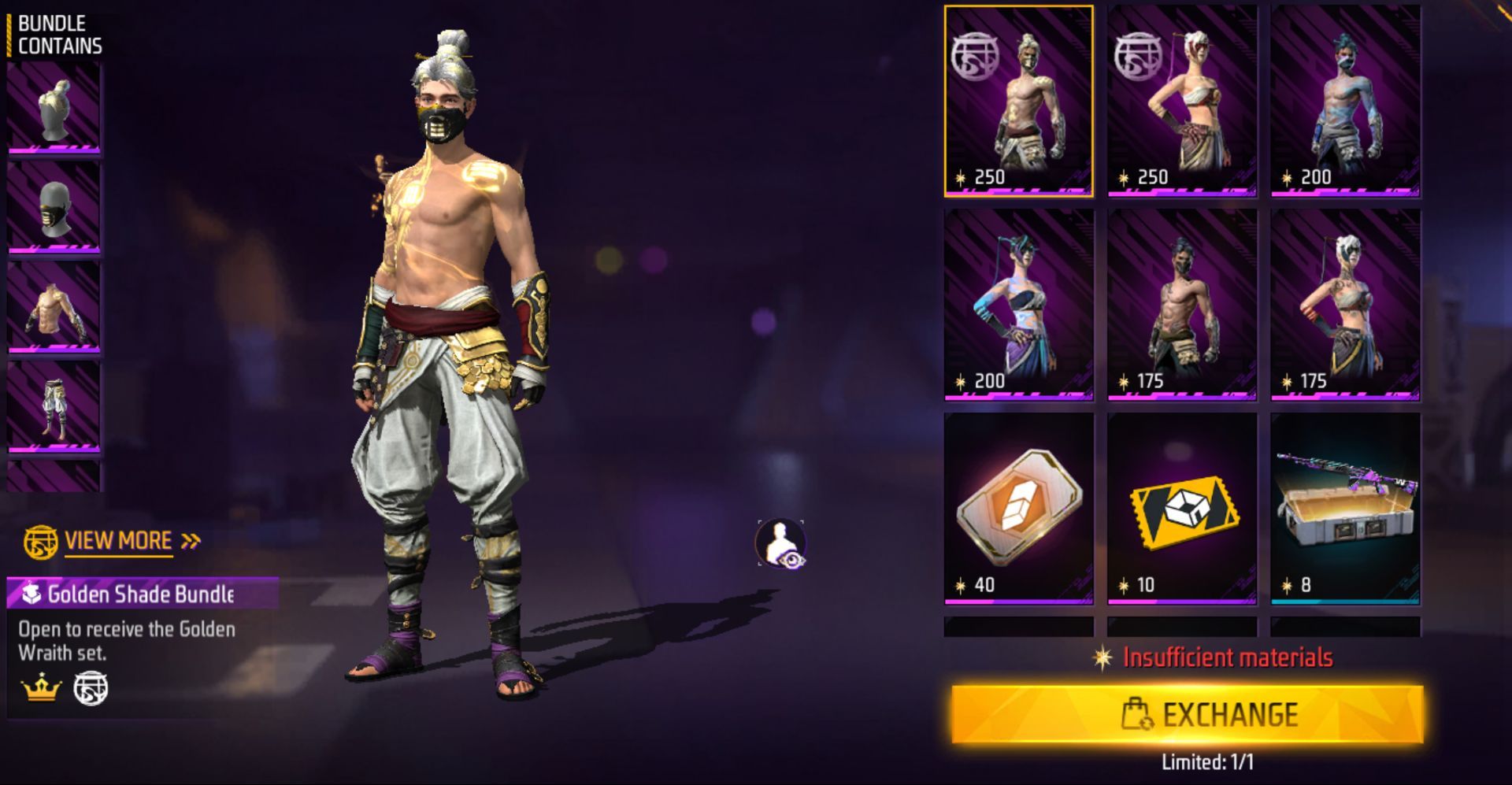 Multiple outfits are available in the exchange section (Image via Garena)