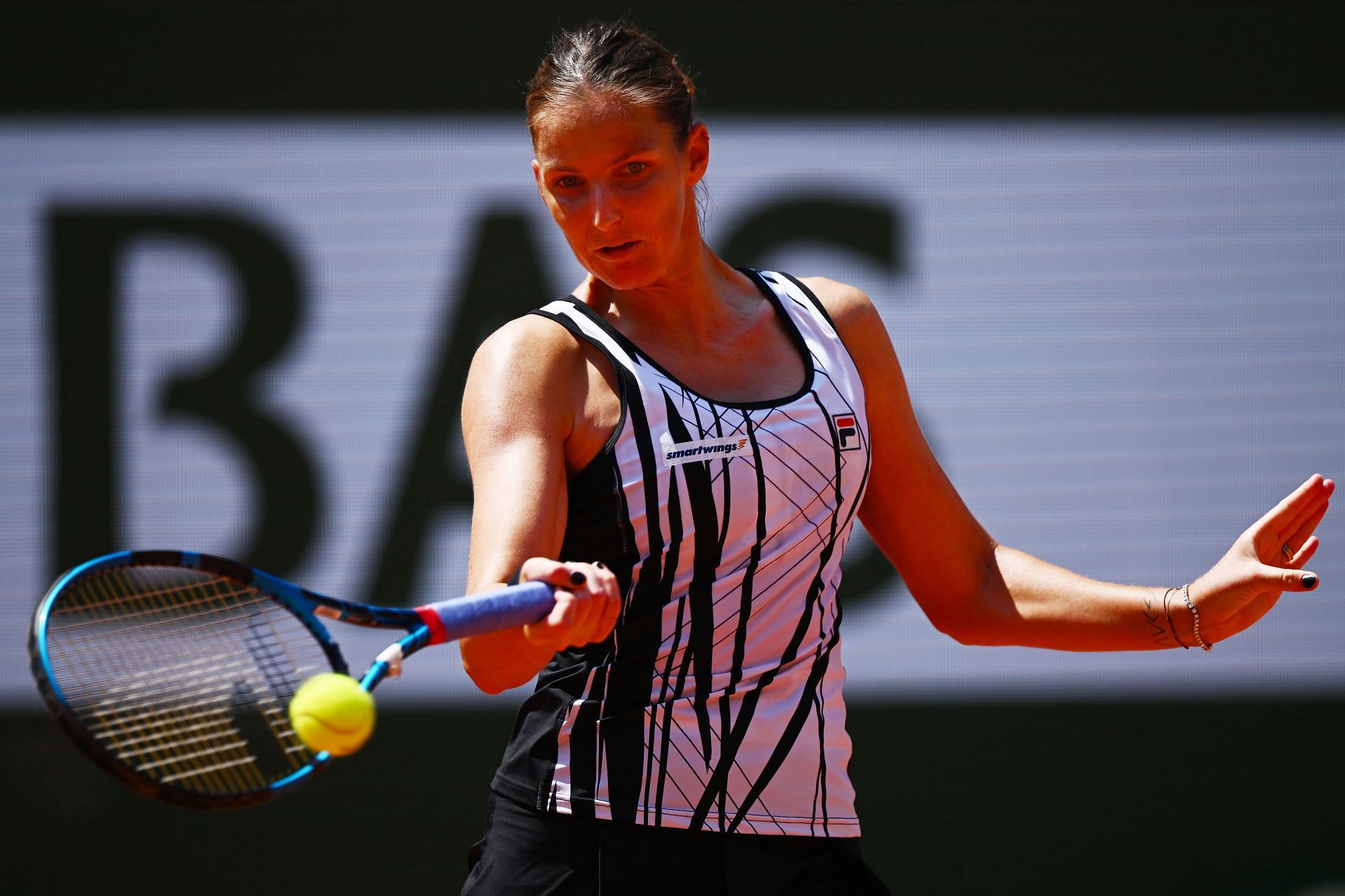 Karolina Pliskova pictured at the 2023 French Open