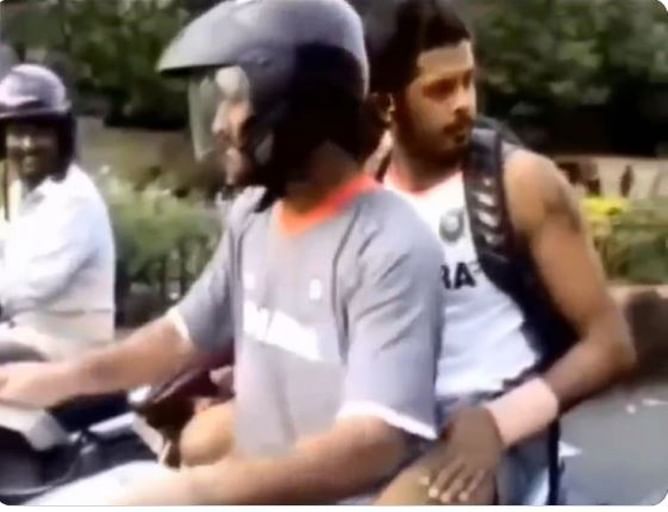 [Watch] Throwback to when MS Dhoni rode his bike through the streets of Chennai with S Sreesanth