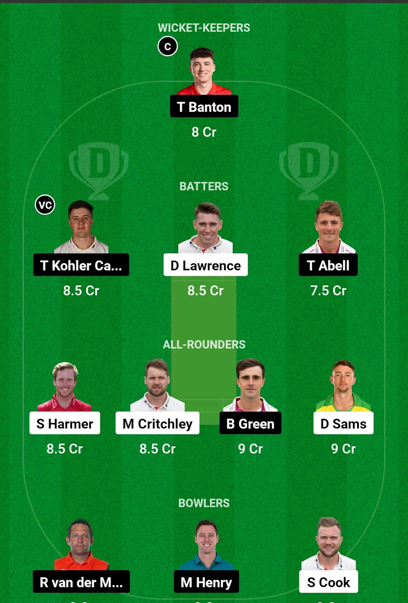 ESS vs SOM Dream11 Prediction, Match 87, Grand League Team