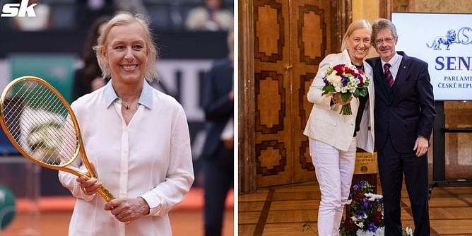 Martina Navratilova moved after being bestowed with President of the Senate medal from the Czech Republic