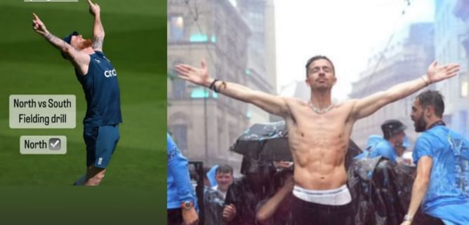Ben Stokes copies Jack Grealish’s iconic celebration pose; “love to see it”, says Manchester City star