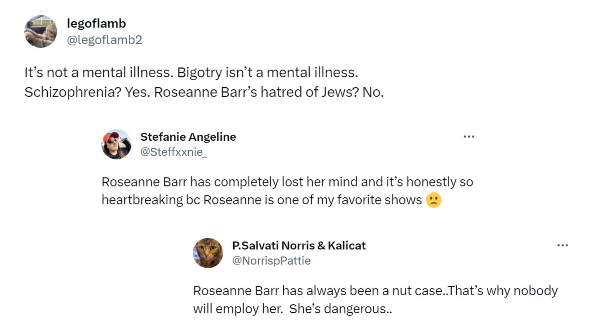 Fan&#039;s reaction to Roseanne&#039;s comment (Images via Twitter)