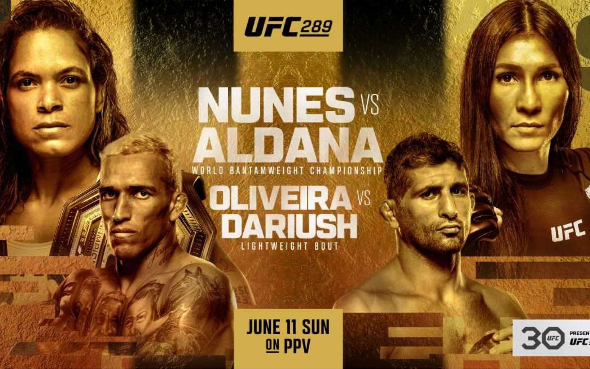 UFC 289 sees Amanda Nunes and Irene Aldana main event, co-main features Oliveira and Dariush (Image courtesy - UFC)