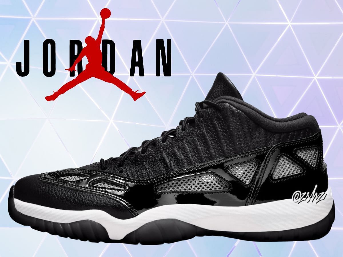 Air Jordan 11 Low IE Black/White shoes (Image via Sportskeeda)