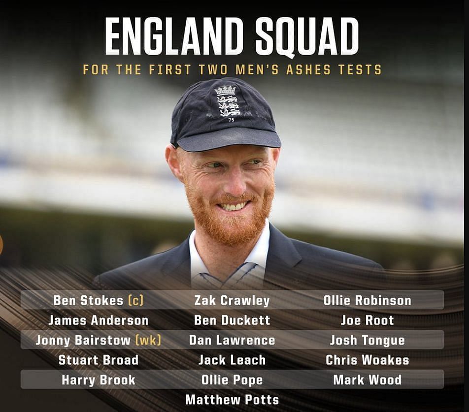 England Ashes Squad