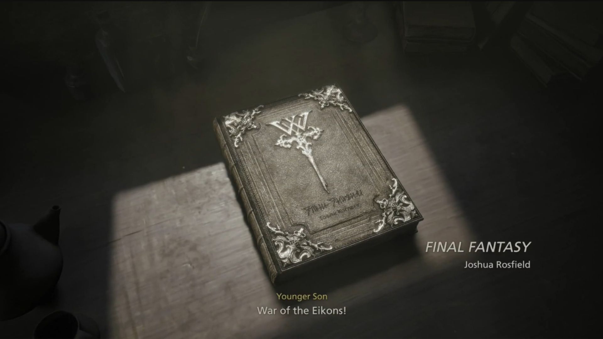 This book hints that perhaps Joshua Rosfield didn&#039;t die - or Clive saved him (Image via Square Enix)