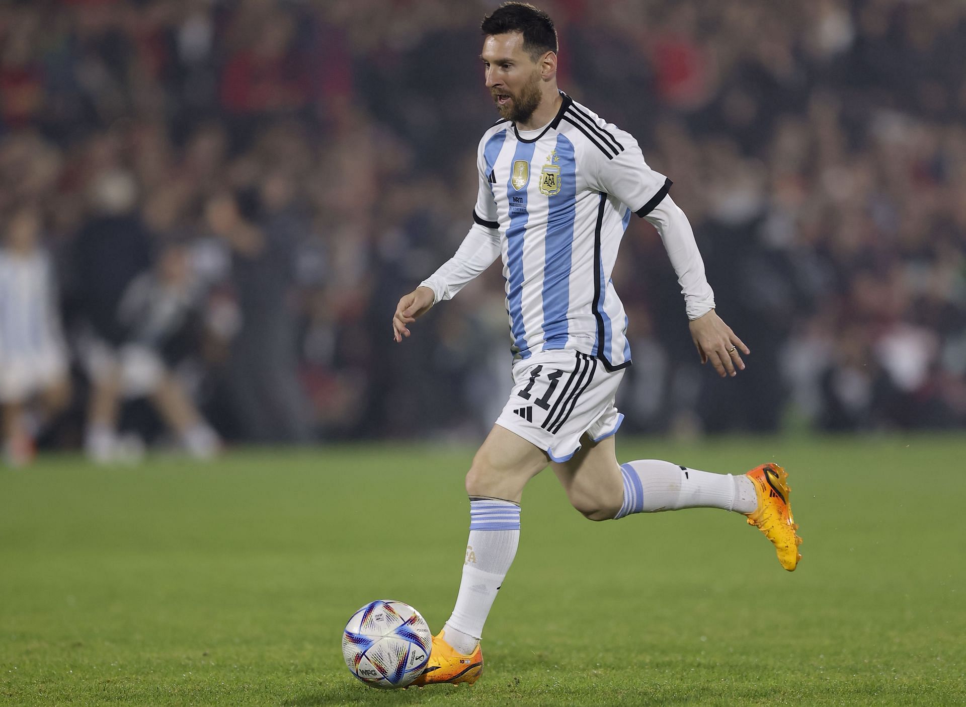 Lionel Messi in action for Argentina