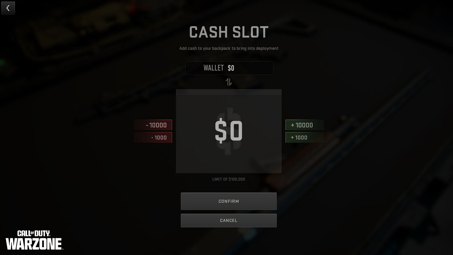 Wallet feature in DMZ (Image via Activision)