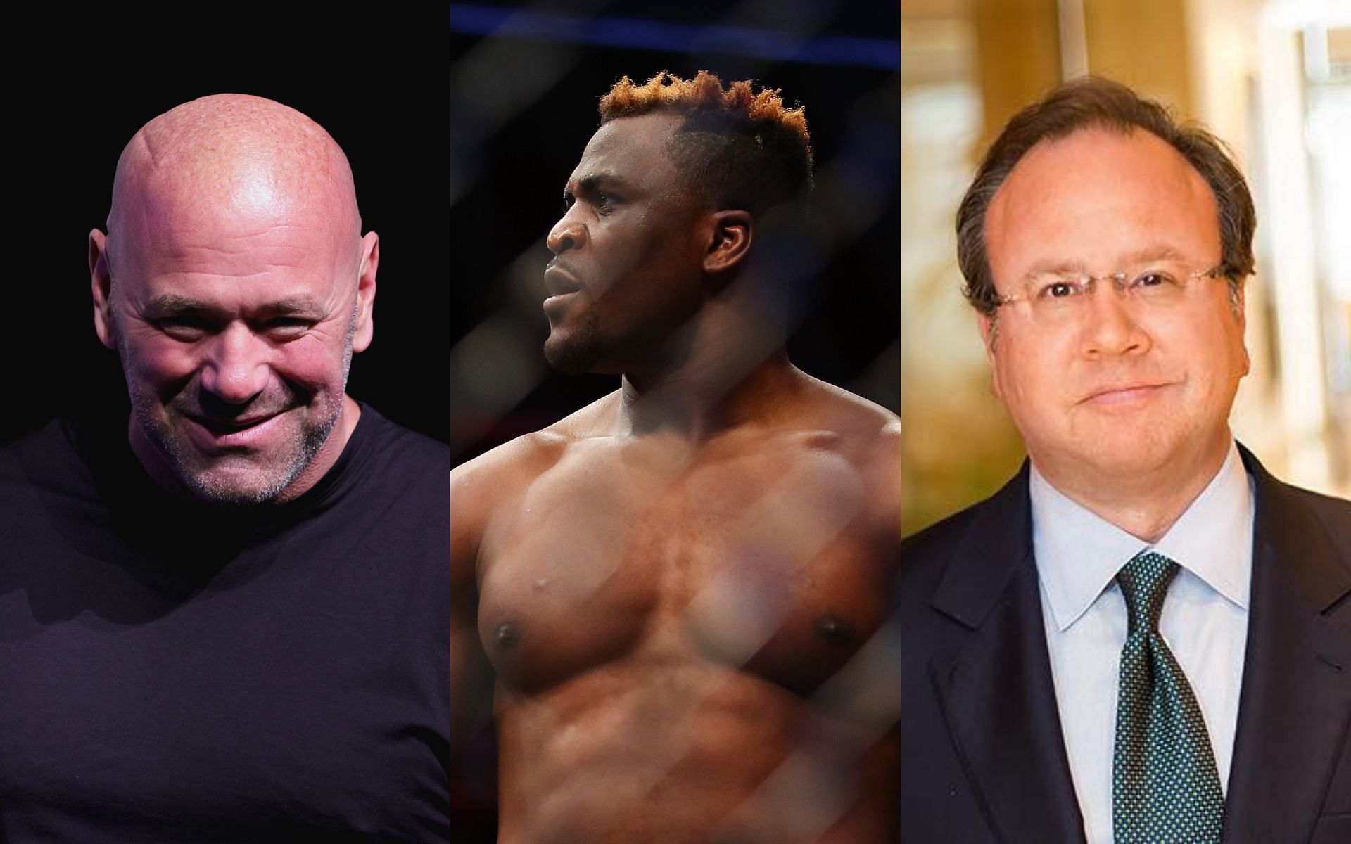 Dana White (left), Francis Ngannou (middle), Donn Davis (right. Image credit: Donn Davis Facebook profile)