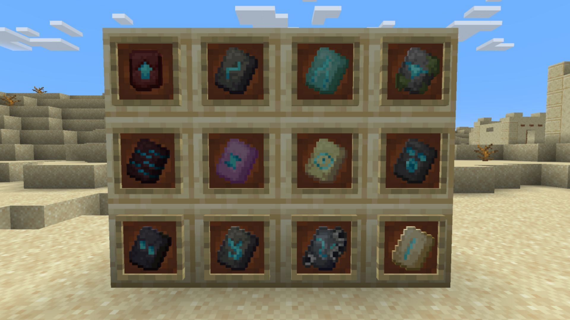 Materials go into smithing templates (Image via Mojang)