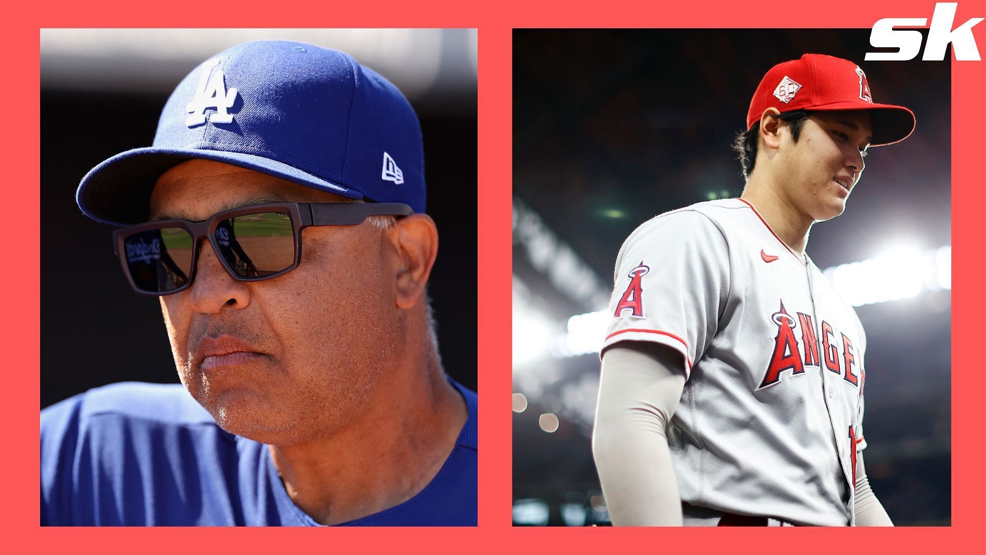 Dave Robers of the LA Dodgers and Shohei Ohtani of the LA Angels