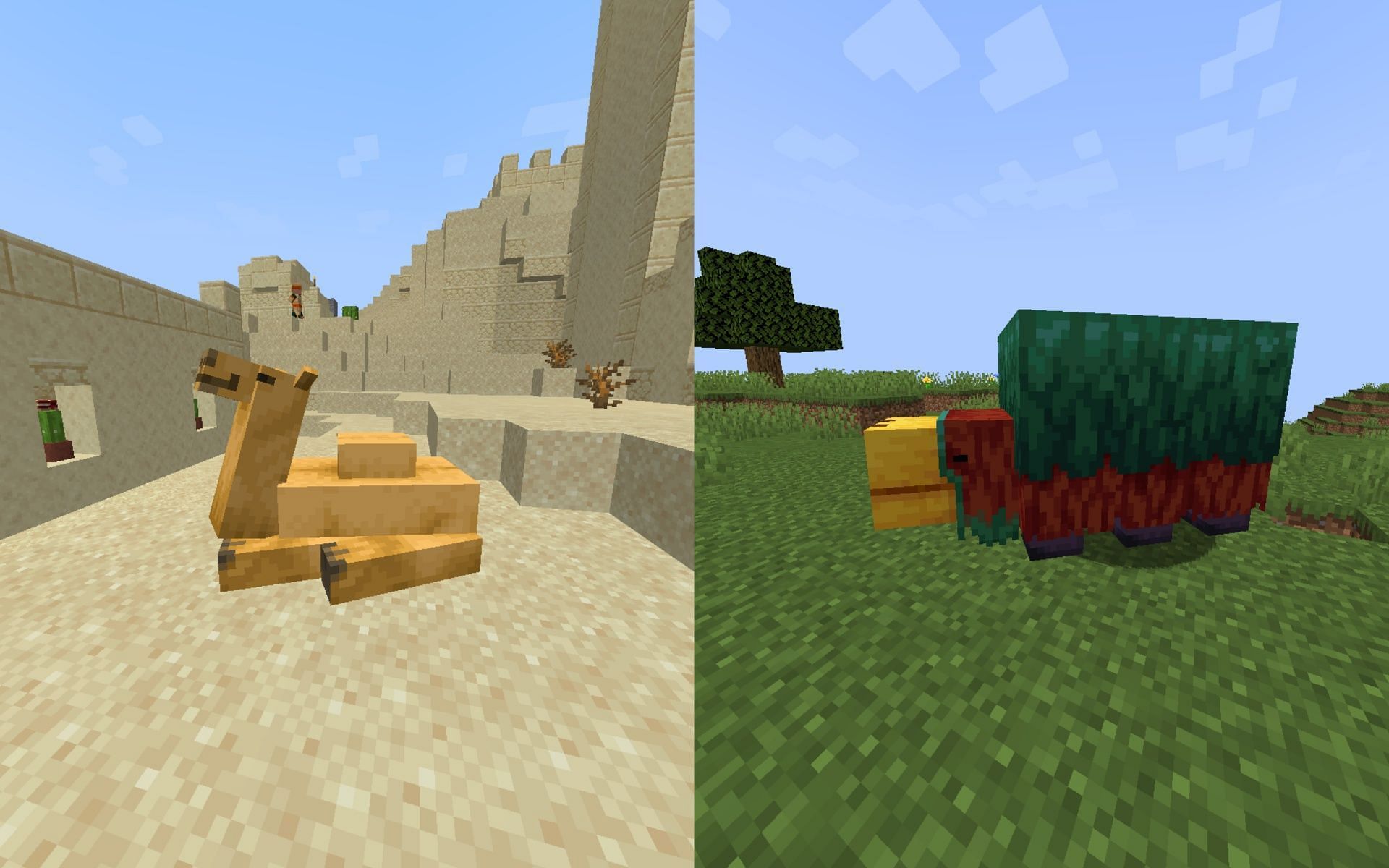 The Camel and Sniffer in Minecraft 1.20 (Image via Mojang)