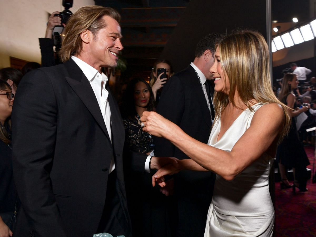 Brad Pitt and Jennifer Aniston at the 2020 Screen Actors Guild Awards (Image via Getty)