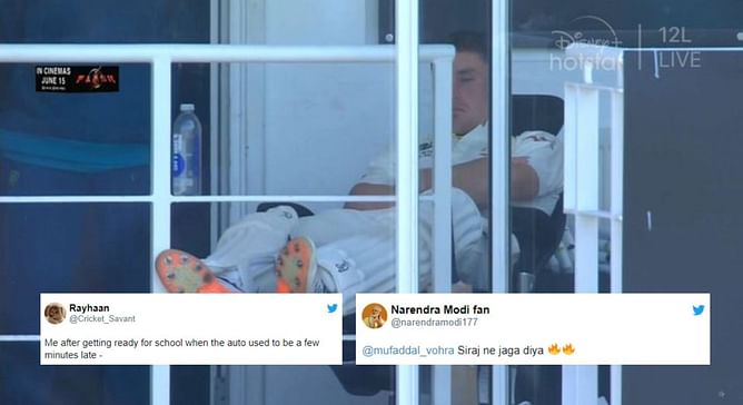 "Siraj ne jaga diya" - Fans react hilariously as Marnus Labuschagne sleeps on the balcony during Day 3 of the WTC final