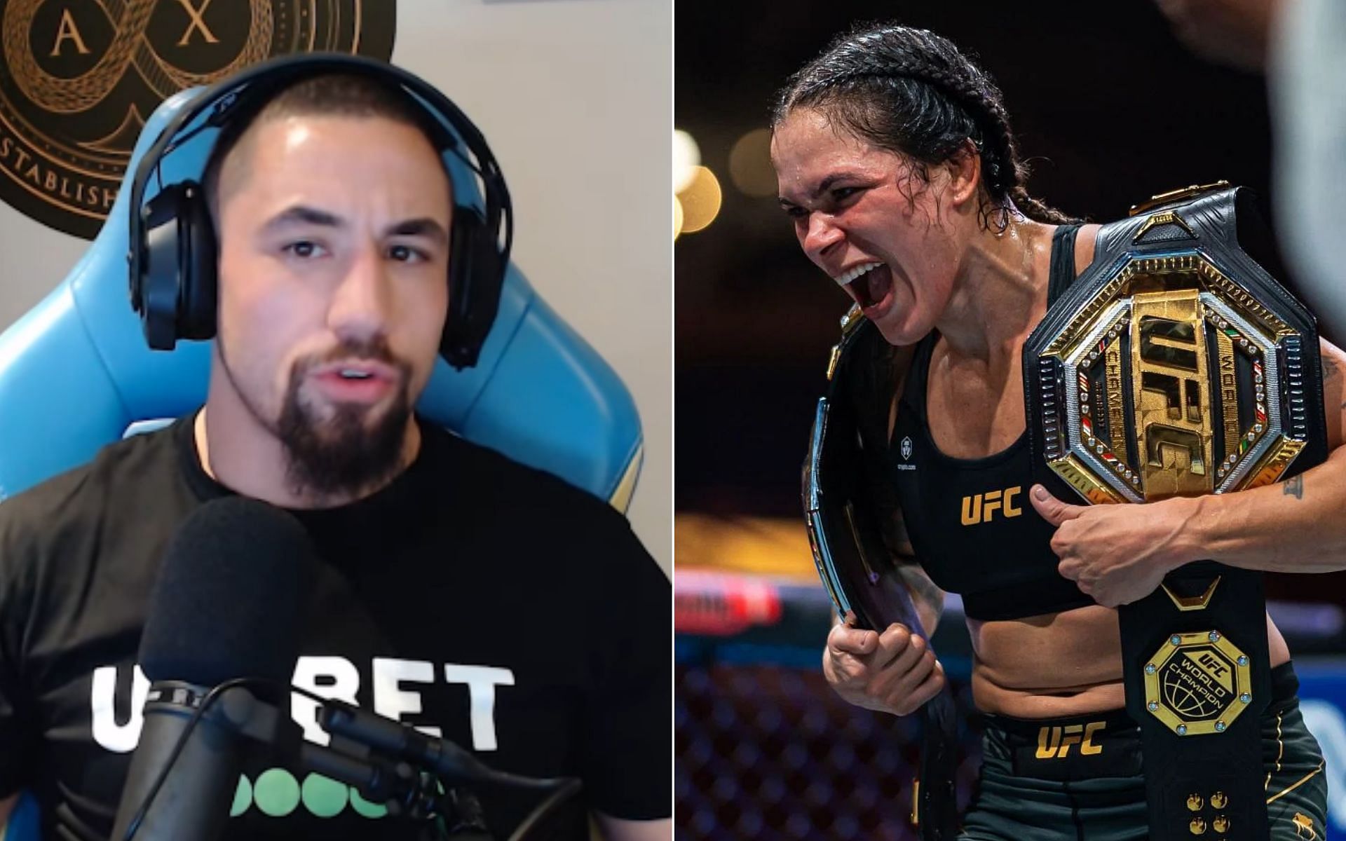 Robert Whittaker [Left], and Amanda Nunes [Right] [Photo credit: MMArcade Podcast- YouTube]