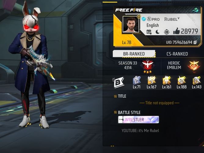 Its Me Rubel's Free Fire ID, stats, rank, monthly earnings, and more