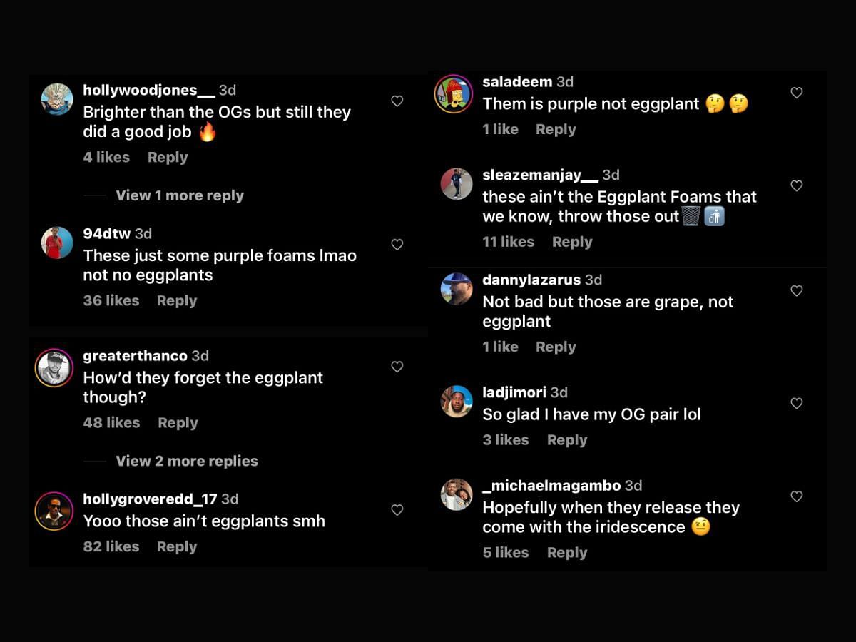 Take a look at the reactions of the internet users (Image via Instagram/@sneakernews)