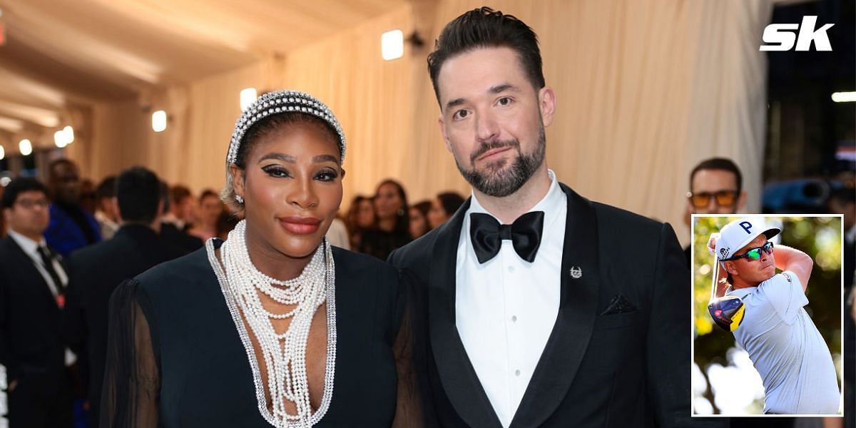 Serena Williams, Alexis Ohanian and Rickie Fowler (Inset)