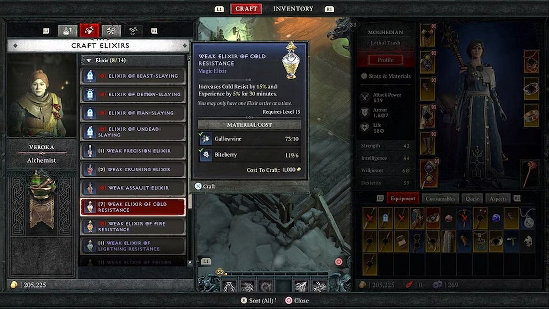In Diablo 4, you can craft elixirs at the Alchemist (Image via Blizzard)