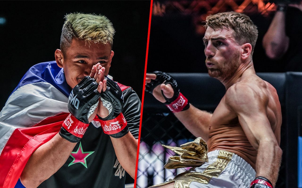 Superlek Kiatmoo9 (L) / Jonathan Haggerty (R) -- Photo by ONE Championship