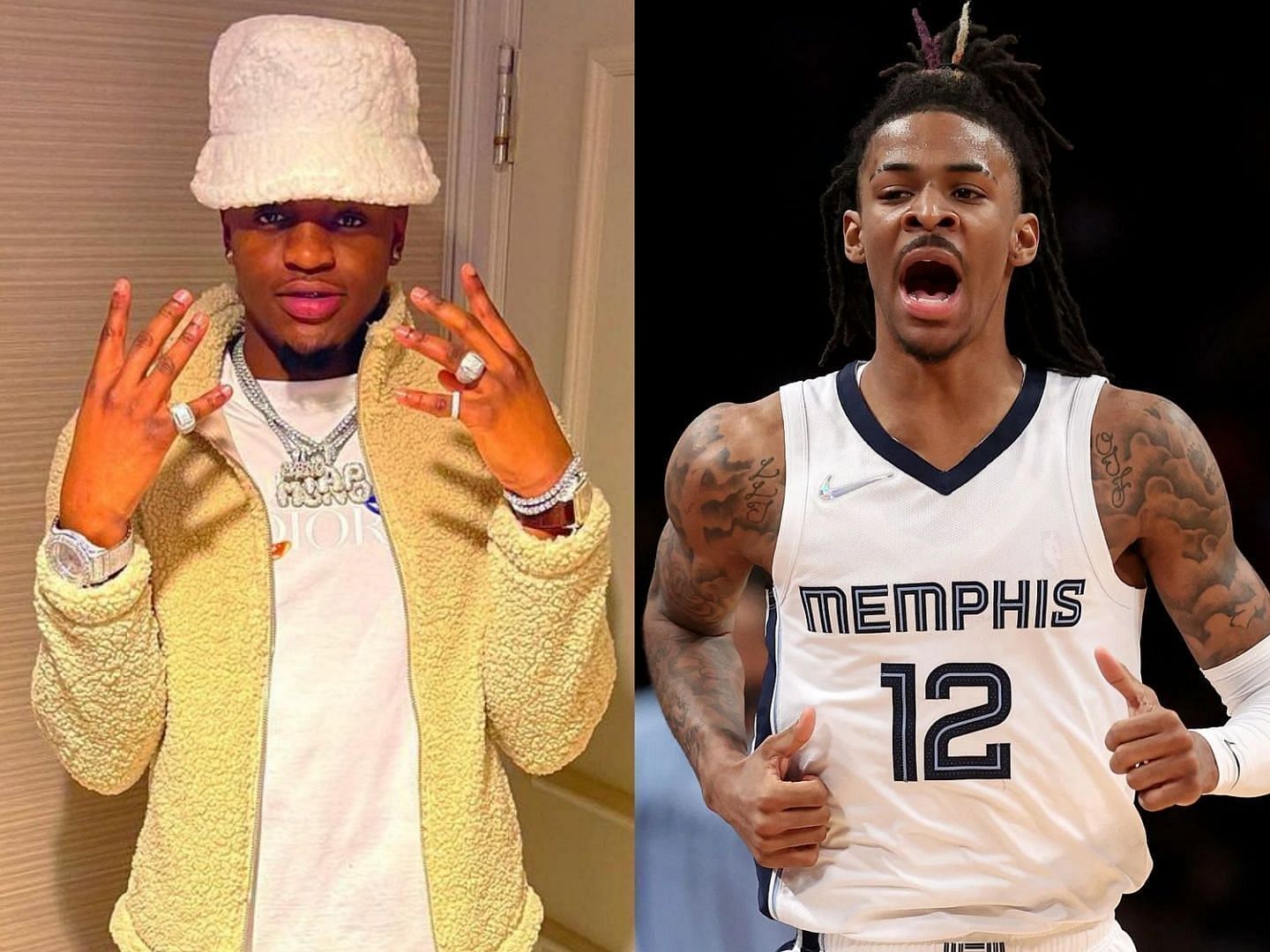Davonte Pack, also known as DTap, and Ja Morant of the Memphis Grizzlies
