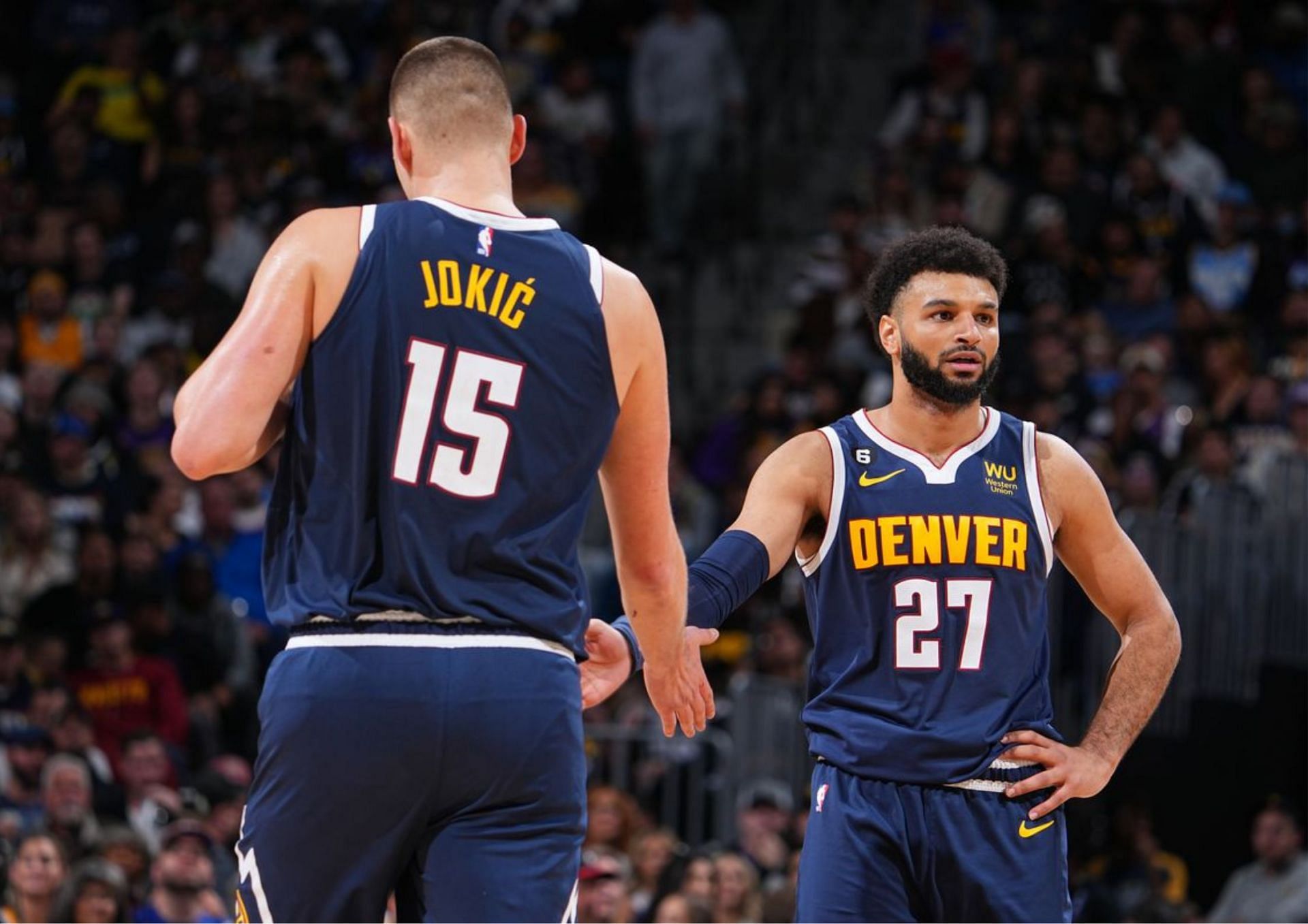 Nikola Jokic and Jamal Murray combined for 14 assists in Game 1 of the NBA Finals.