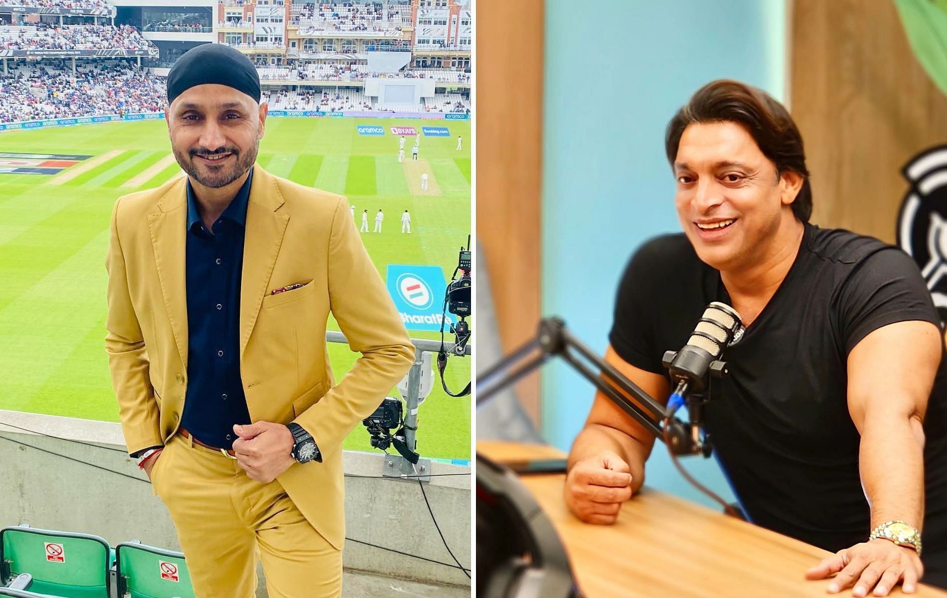 Harbhajan Singh (L) and Shoaib Akhtar. (Pics: Instagram)