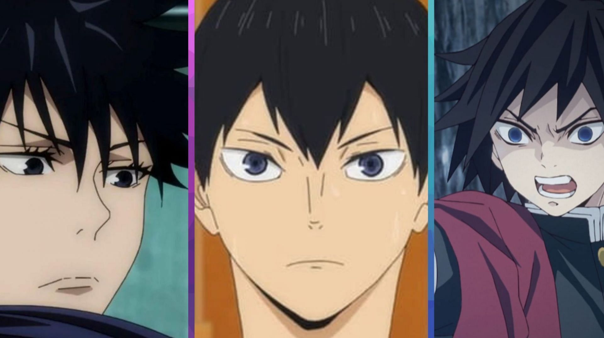 Megumi Fushiguro, Giyu Tomioka, Tobio Kageyama (Image via Sportskeeda)