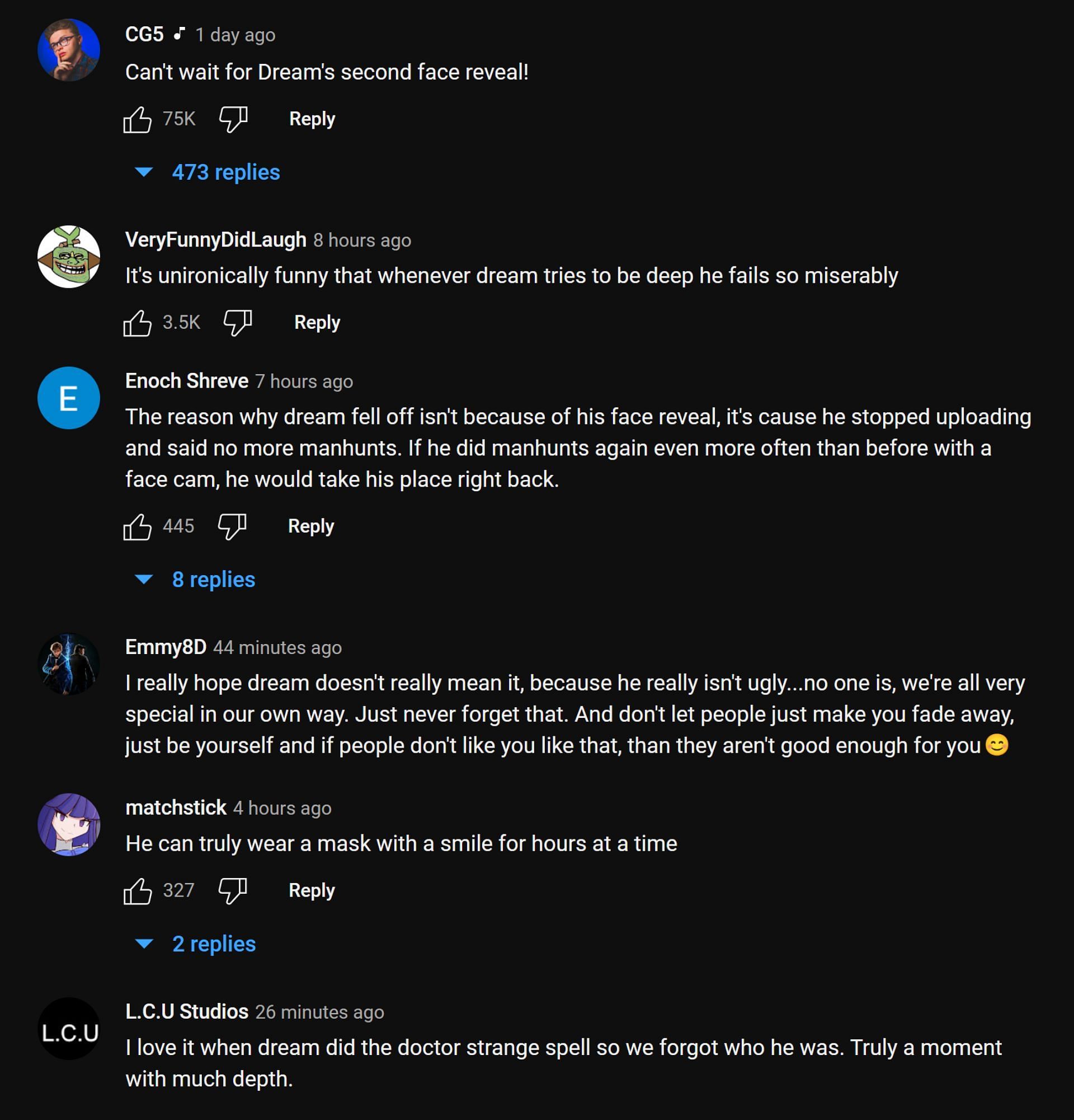 Fans sharing their thoughts on the Minecraft star&#039;s recent announcement (Image via YouTube)