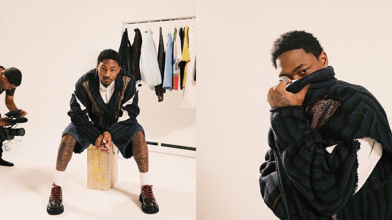 Stefon Diggs posing for Vogue - images via Instagram