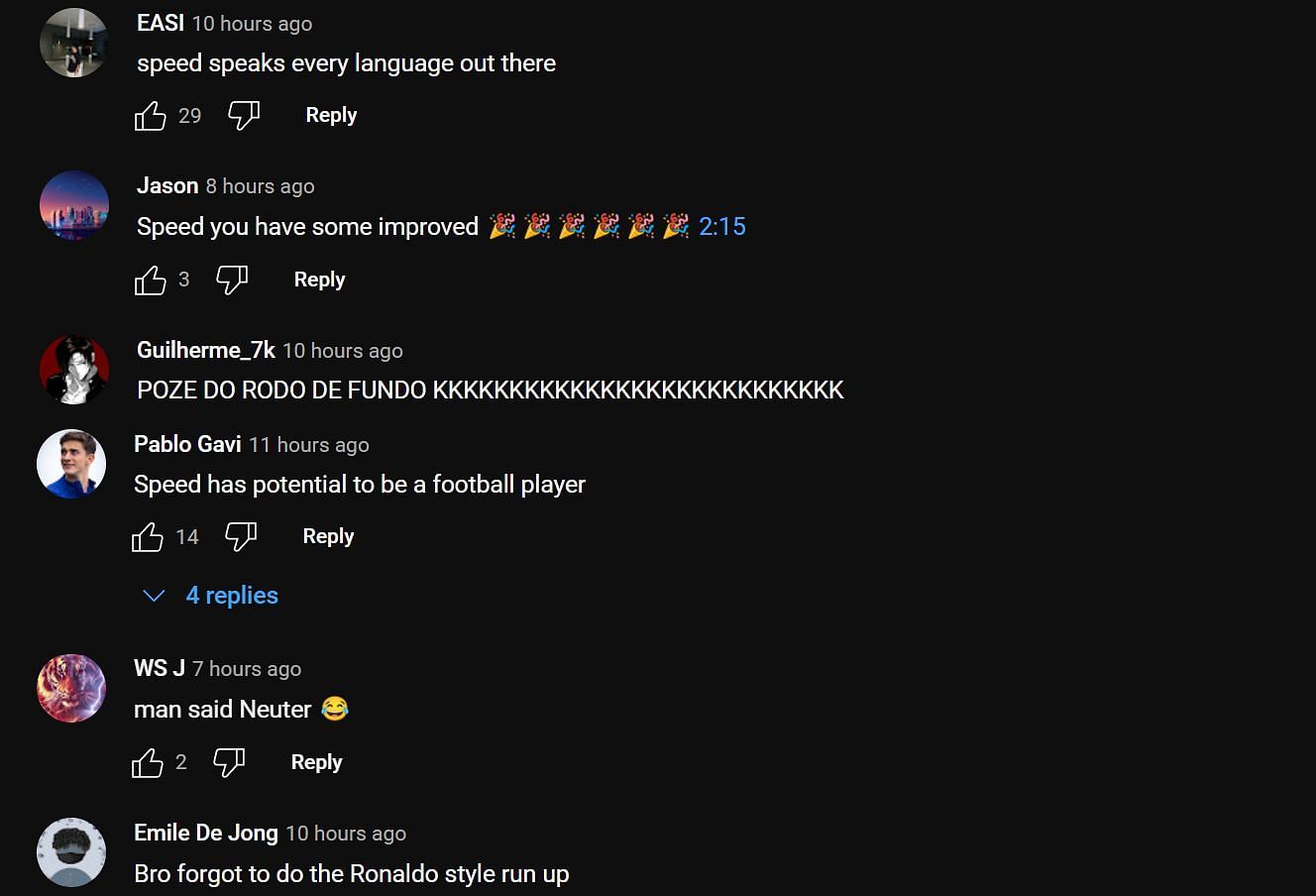 Fans react to the live stream (Image via SpeedUniverse YouTube)