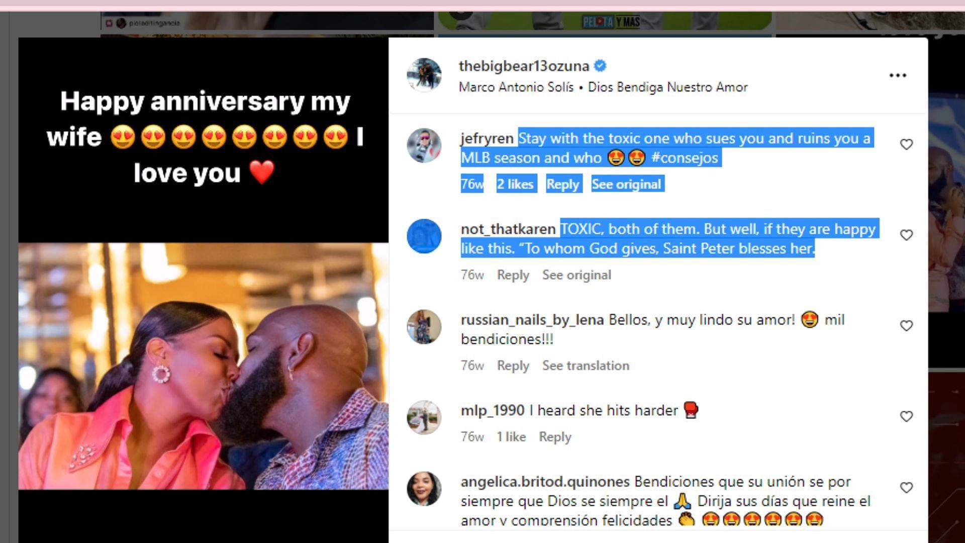Marcell Ozuna's happy pictures with wife sparked disbelief among