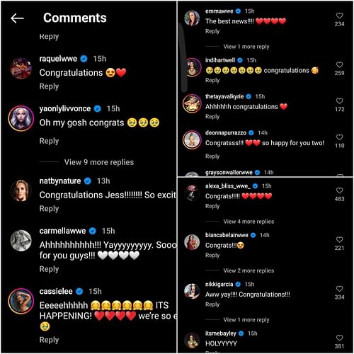 WWE stars sent multiple messages on Instagram