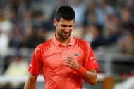 Novak Djokovic pictured at the 2023 French Open - Day Four