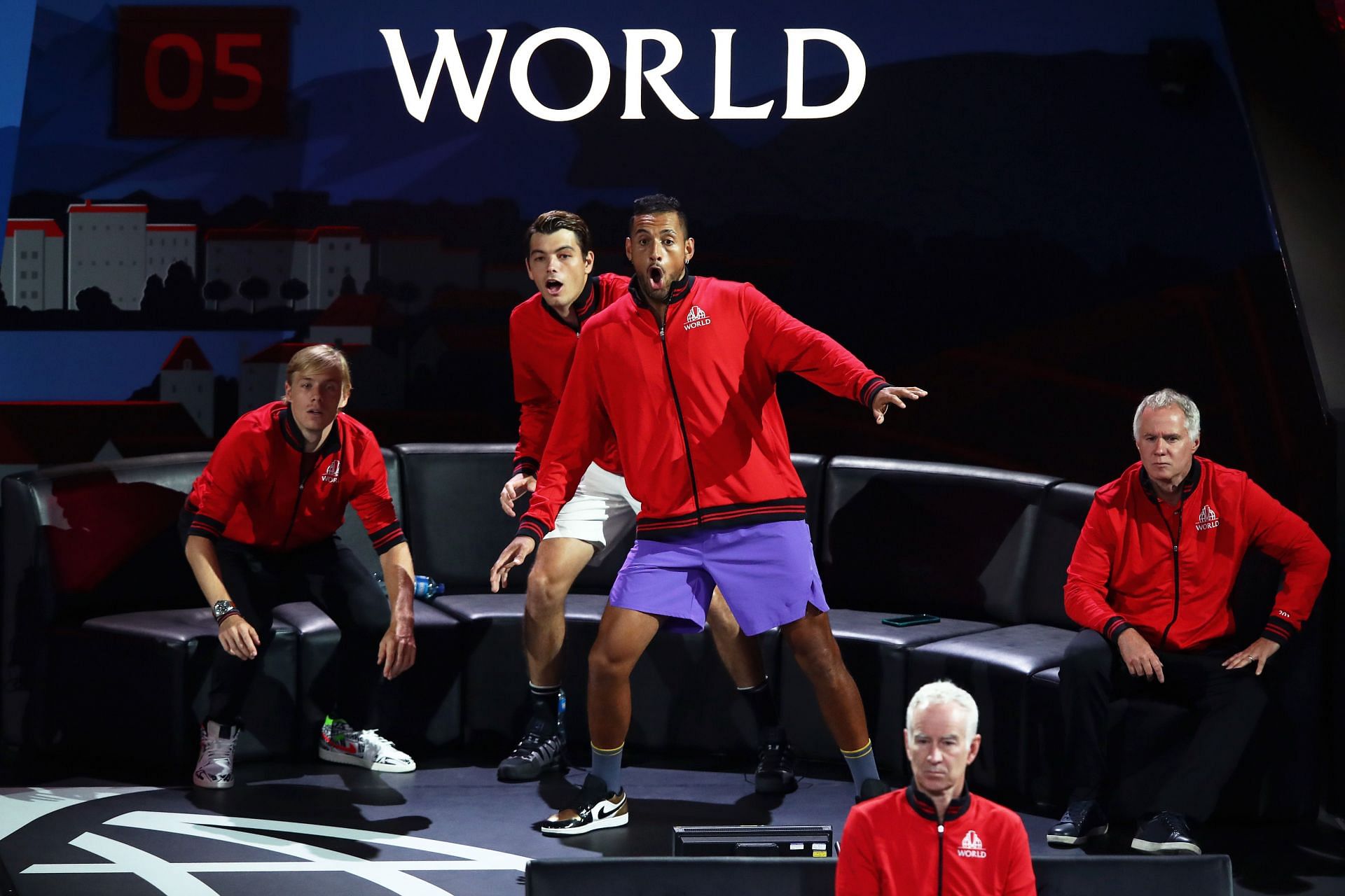 Nick Kyrgios with Team World at the Laver Cup 2019