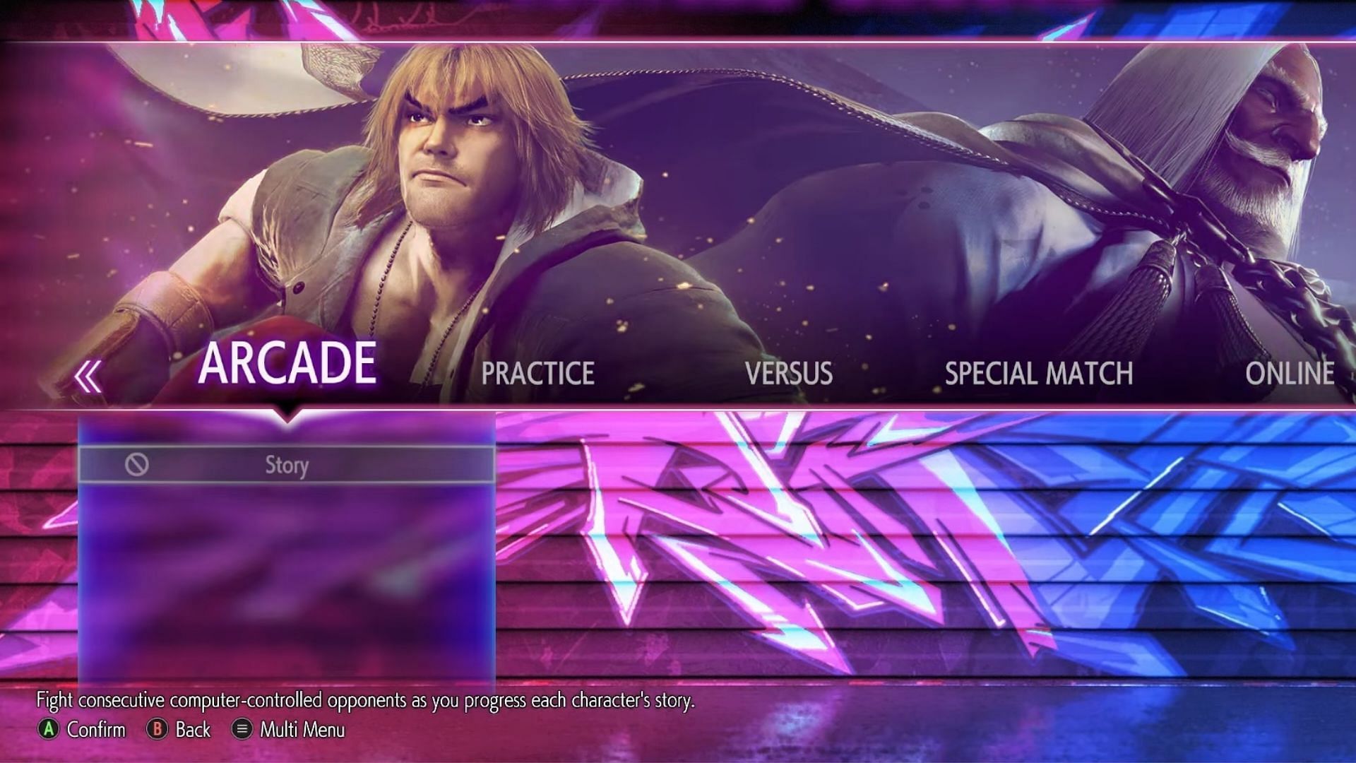 Arcade mode allows one to experience a character&#039;s story (Image via Capcom)