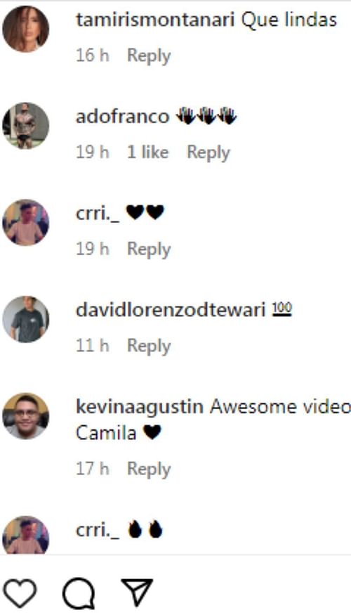 Comments on Camila Oliveira's Instagram post