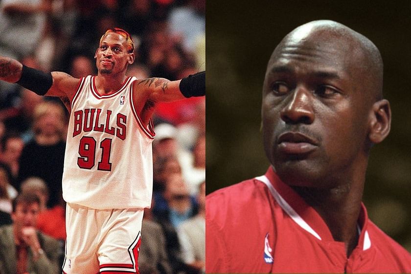chicago Bulls champion Dennis Rodman Michael Jordan and Scottie
