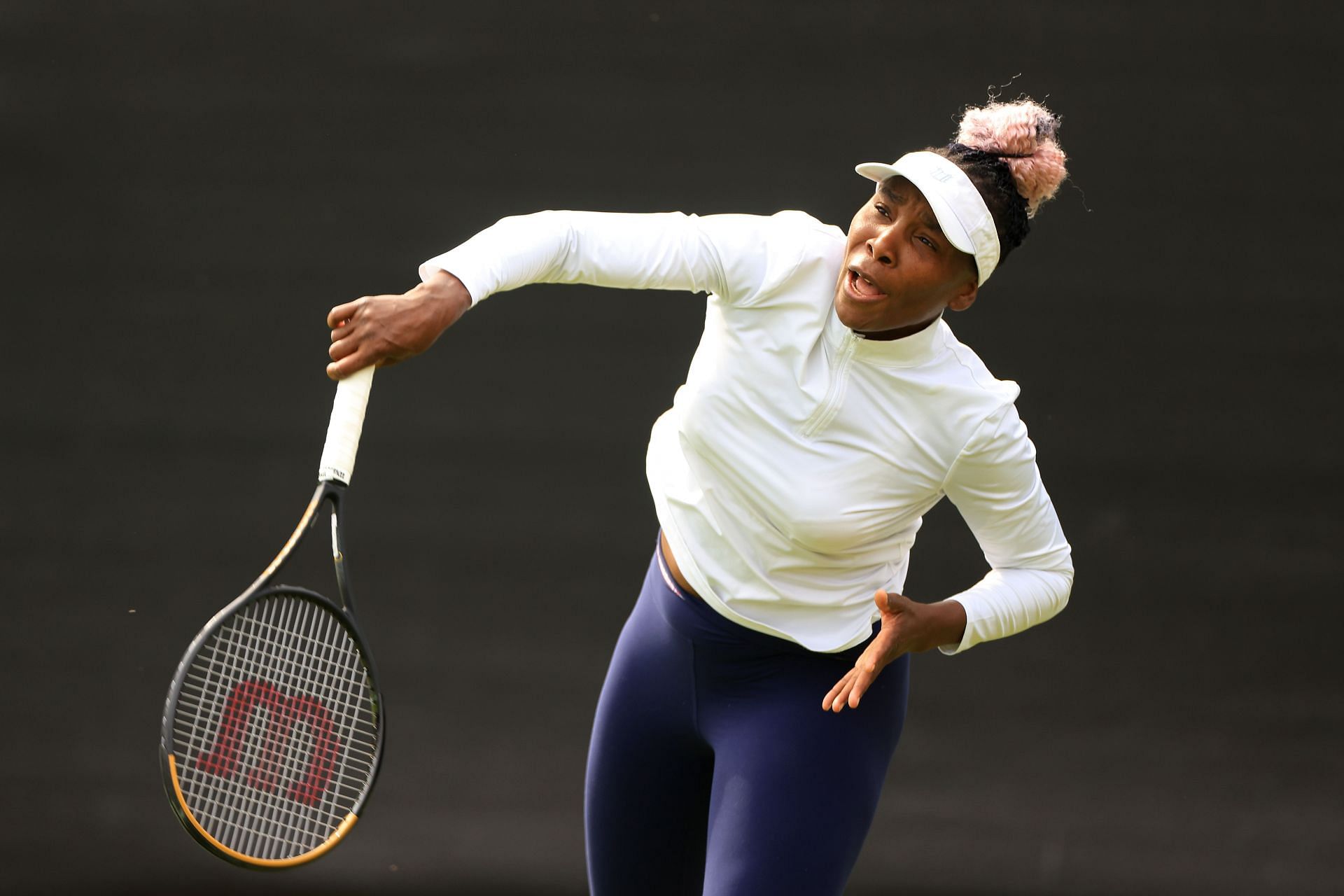 Venus Williams in a practice session at Rothesay Classic Birmingham - Day One